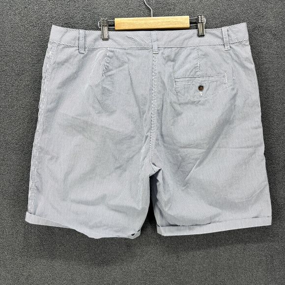 M&S‎ shorts womens 18 blue white stripe Chino cotton blend - Picture 12 of 15